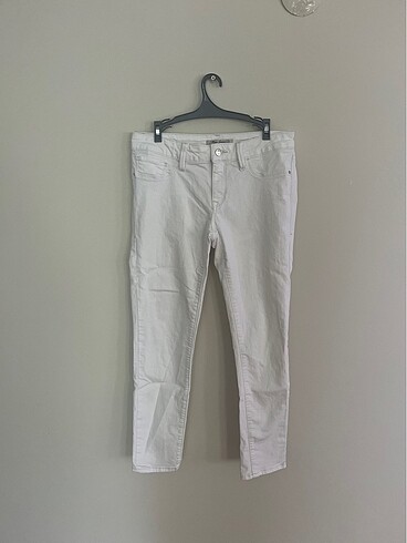 Likralı beyaz koy pantolon mavijeans