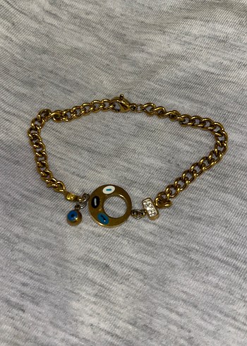 Zincir Detaylı Parlak Altın Bileklik - Görsel 2