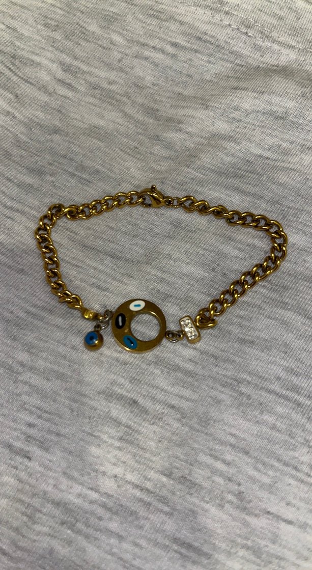 Zincir Detaylı Parlak Altın Bileklik - Görsel 2