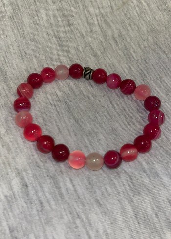 Doğal pembe akik bileklik - Görsel 2