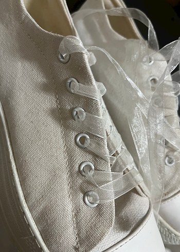 Beyaz Kadın Platform Spor Ayakkabı - Görsel 3