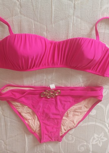 Pembe Payetli Kadın Bikini Takımı