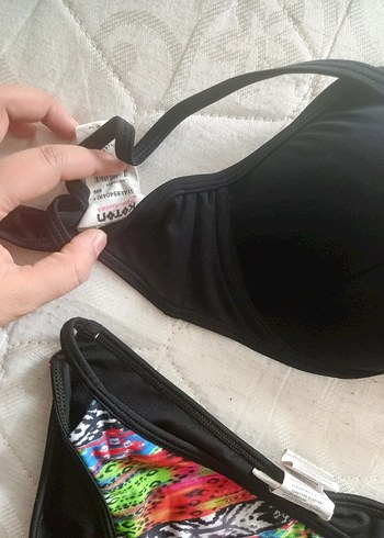38 Beden Çok Renkli Bağlamalı Kadın Bikini Takımı