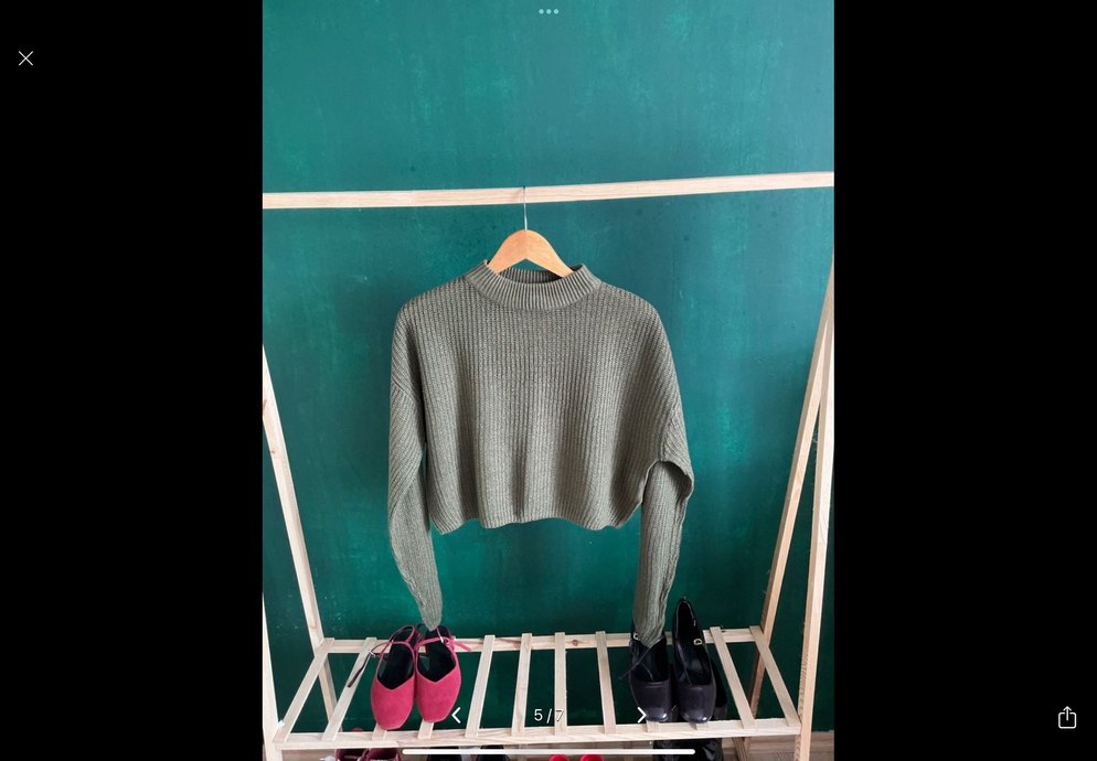 Kadın Koyu Haki Kazak - Görsel 4