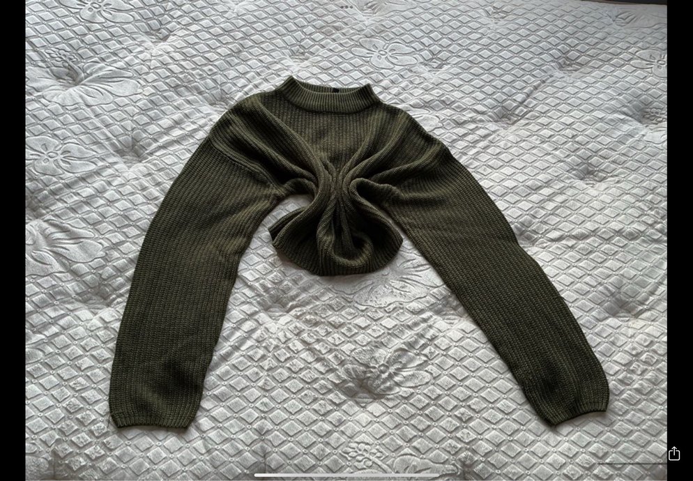 Kadın Koyu Haki Kazak - Görsel 5