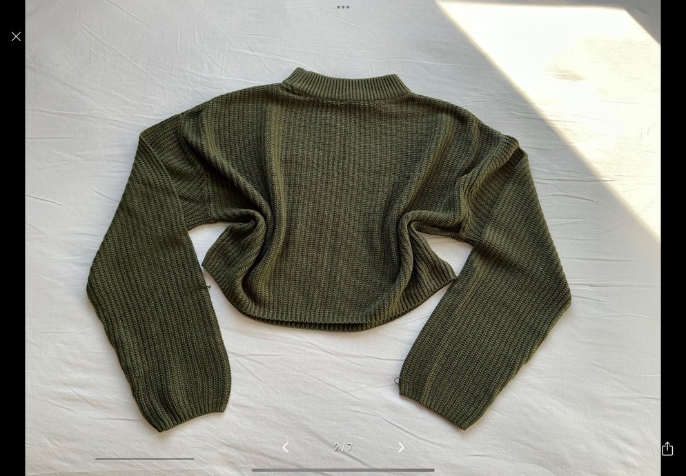 Kadın Koyu Haki Kazak - Görsel 2