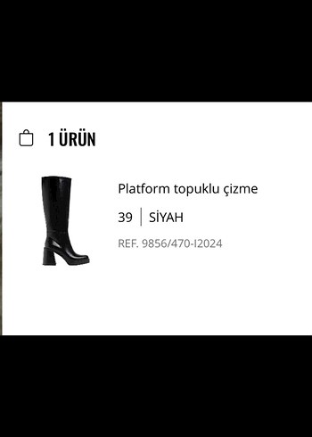 Kadın Siyah Deri Dizüstü Platform Topuklu Bot - Görsel 2