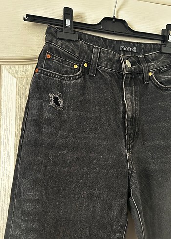 36 Beden Koyu Gri Kadın Denim Pantolon