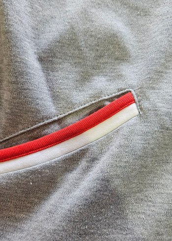 Gri Fermuarlı kapsonlu Sweatshirt - Görsel 6