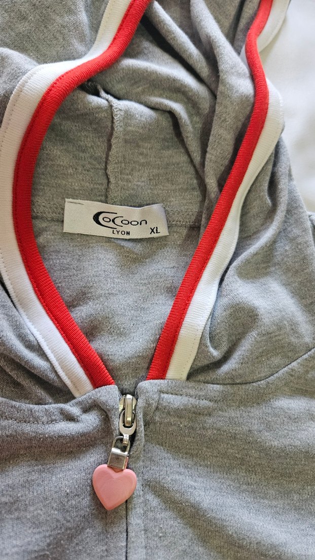 Gri Fermuarlı kapsonlu Sweatshirt - Görsel 4