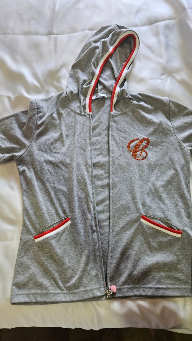 Gri Fermuarlı kapsonlu Sweatshirt - Görsel 3