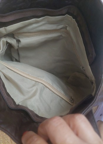  Beden kahverengi Renk Kahverengi Deri Pileli Kadın Çanta