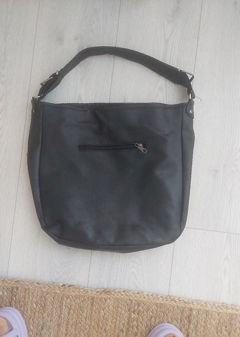 American Vintage Siyah Deri Tokalı Kadın Çanta