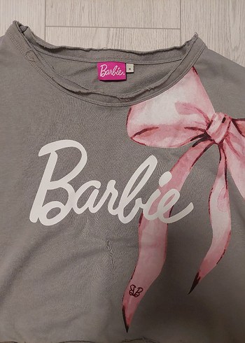 Barbie Barbie Baskılı Gri Sweatshirt