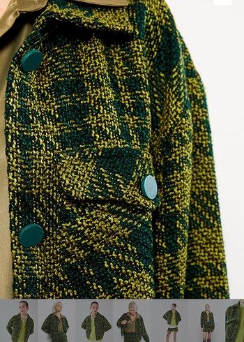 Yeşil Desenli Örgü Kadın Ceket - Görsel 8