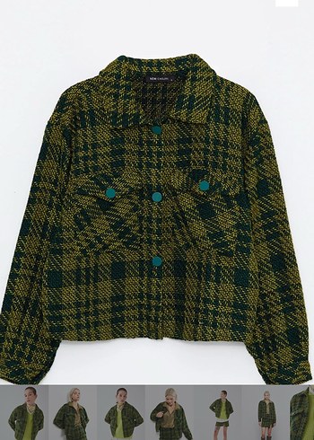 Yeşil Desenli Örgü Kadın Ceket - Görsel 11