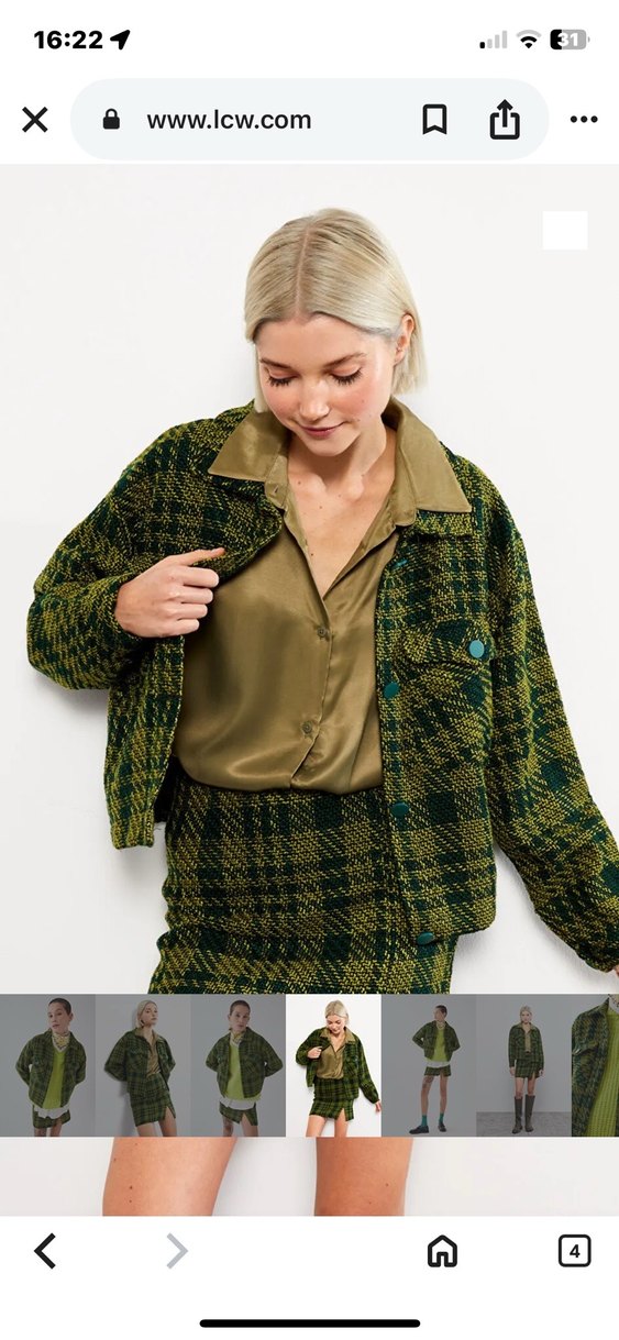 Yeşil Desenli Örgü Kadın Ceket - Görsel 4