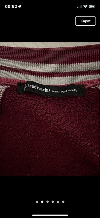 s Beden bordo Renk Stradivarius kolej ceket