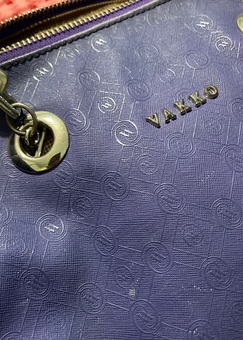 Mor Deri Kadın Çanta - Vakko - Görsel 2