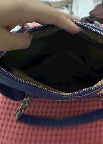 Mor Deri Kadın Çanta - Vakko - Görsel 4