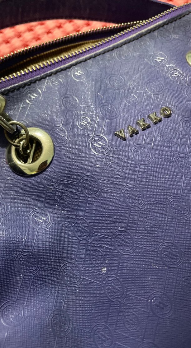 Mor Deri Kadın Çanta - Vakko - Görsel 2