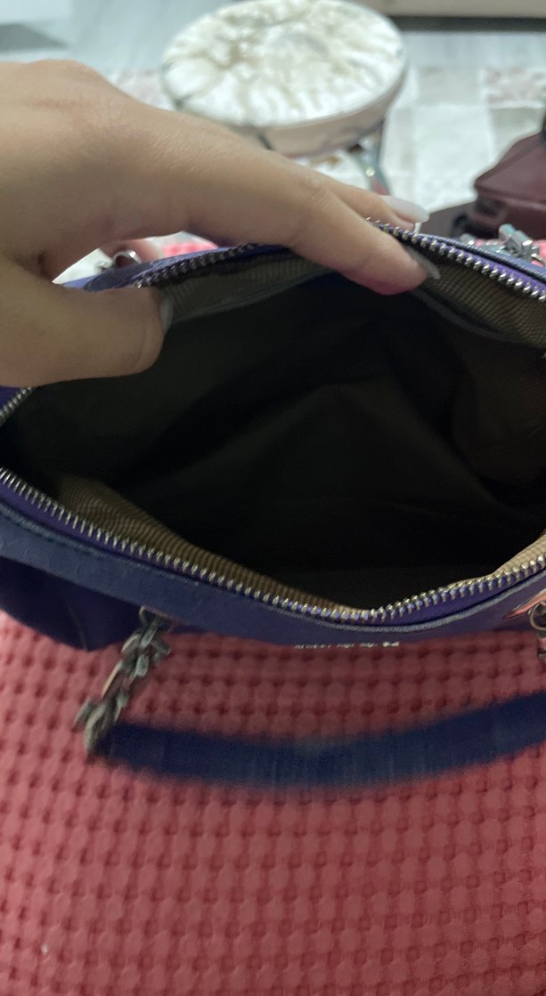 Mor Deri Kadın Çanta - Vakko - Görsel 4