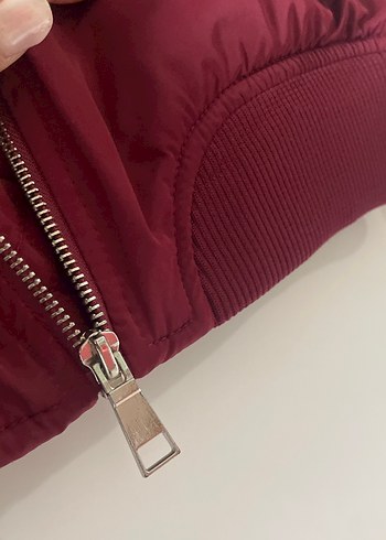 Kadın Bordo Fermuarlı Bomber Ceket - Görsel 6