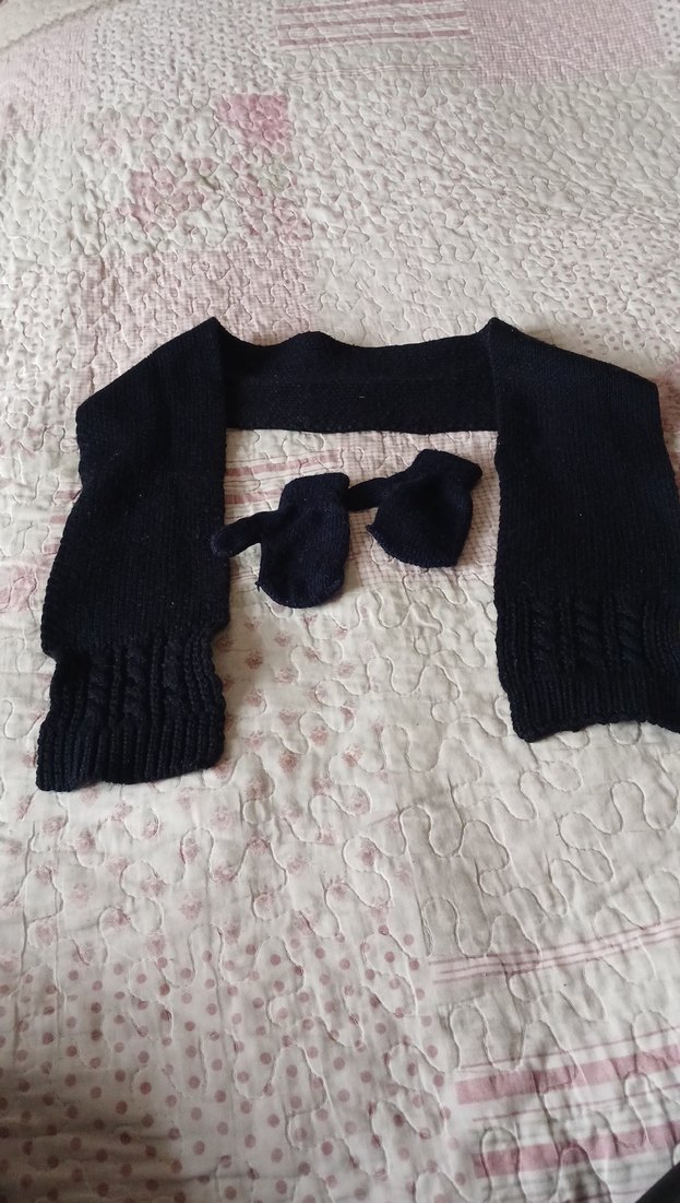 Kız Çocuk Siyah Örgü Eldiven - Görsel 2