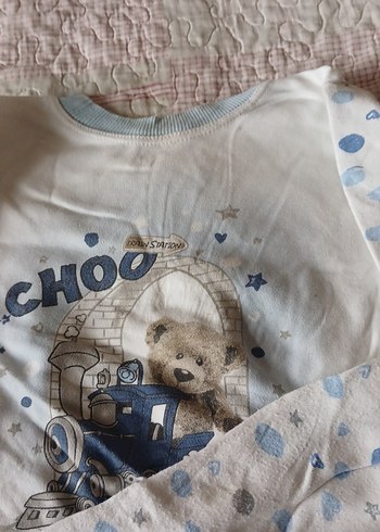 Mavi Baskılı Çocuk penye Pijama Takımı - Görsel 2