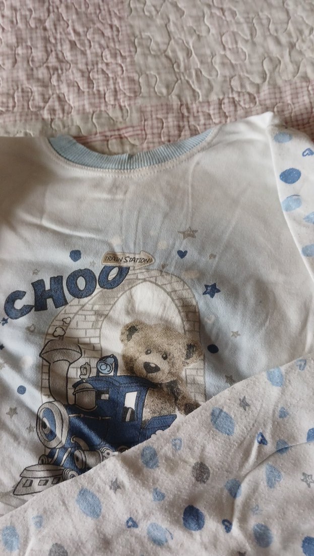 Mavi Baskılı Çocuk penye Pijama Takımı - Görsel 2