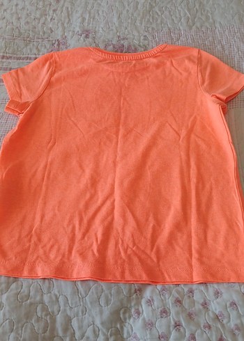Kız Çocuk Turuncu Kısa Kollu Tişört - Görsel 4