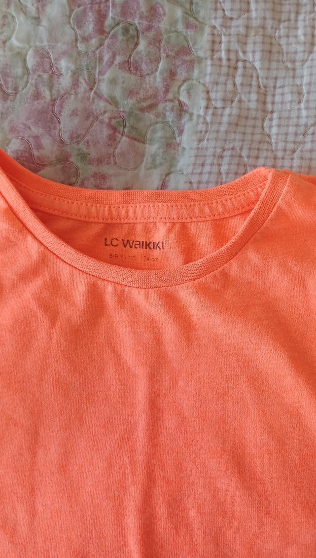 Kız Çocuk Turuncu Kısa Kollu Tişört - Görsel 2