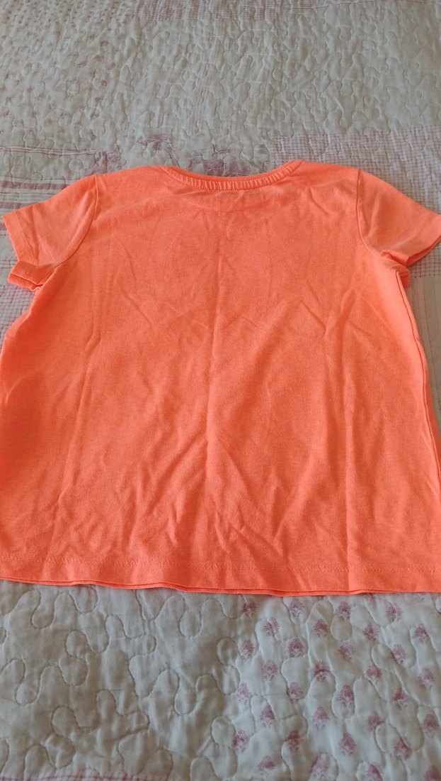 Kız Çocuk Turuncu Kısa Kollu Tişört - Görsel 4