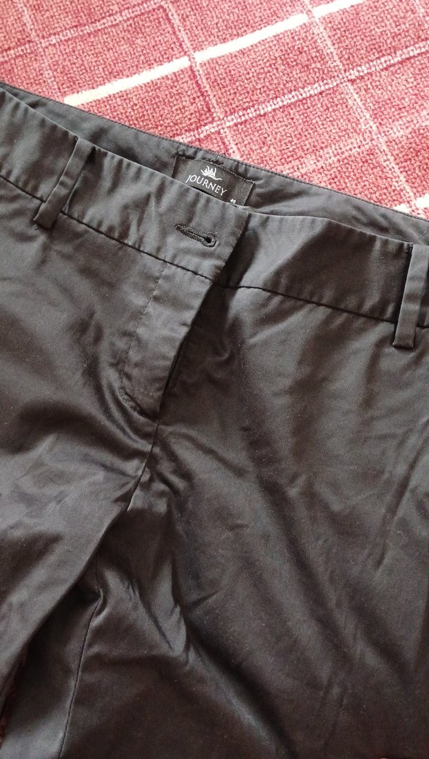 Siyah Kadın Keten Salaş Pantolon - Görsel 2