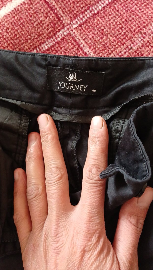 Siyah Kadın Keten Salaş Pantolon - Görsel 3