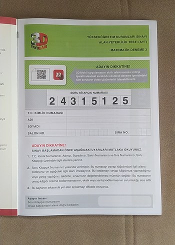 Beden 3D AYT Matematik Simülasyon Denemeleri