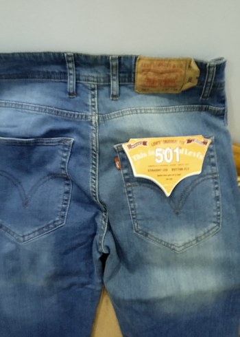 34 Beden mavi Renk Düğmeli Mavi Kadın Denim Pantolon 31-34 beden