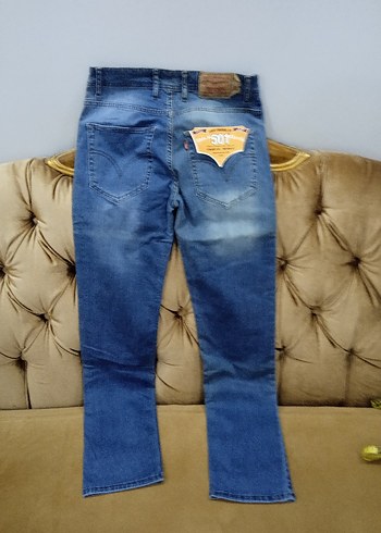 34 Beden Düğmeli Mavi Kadın Denim Pantolon 31-34 beden