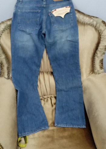 34 Beden Düğmeli Mavi Kadın Midi Kot Pantolon 30-34 beden