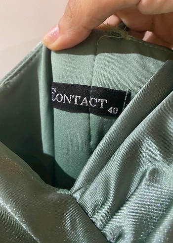 Şık Drapeli Uzun Askılı Haki Abiye Elbise - Görsel 5