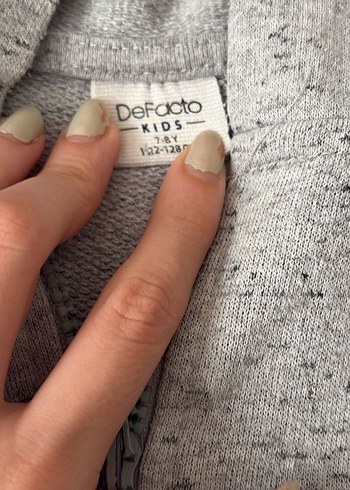 Erkek Çocuk Gri Fermuarlı Kapüşonlu Sweatshirt - Görsel 2