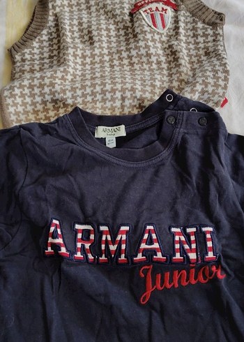 Armani Junior Lacivert Uzun Kollu Erkek Tişört