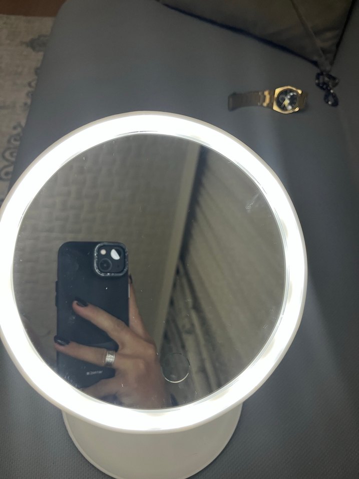 Beyaz Işıklı Yuvarlak Makyaj Aynası - Görsel 2