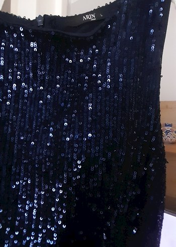 Parlak Lacivert Uzun Abiye Elbise - Görsel 3