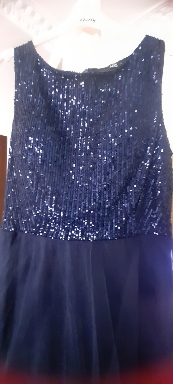 Parlak Lacivert Uzun Abiye Elbise - Görsel 5