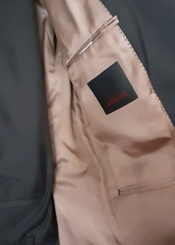 Siyah Erkek Düğmeli Notch Yaka Takım Elbise - Görsel 6