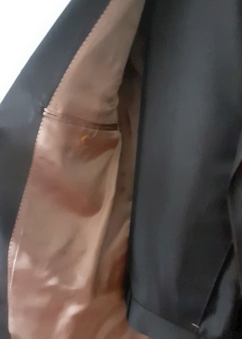 Siyah Erkek Düğmeli Notch Yaka Takım Elbise - Görsel 4