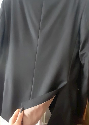 Siyah Erkek Düğmeli Notch Yaka Takım Elbise - Görsel 9