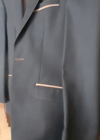 Siyah Erkek Düğmeli Notch Yaka Takım Elbise - Görsel 15