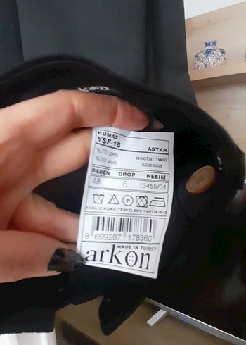 Siyah Erkek Düğmeli Notch Yaka Takım Elbise - Görsel 16